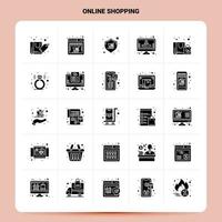 Solid 25 Online Shopping Icon set Vector Glyph Style Design Black Icons Set Web and Mobile Business ideas design Vector Illustration