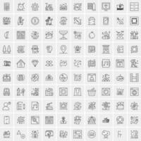 100 iconos de negocios para web y material impreso vector