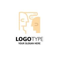 Brain Communication Human Interaction Business Logo Template Flat Color vector