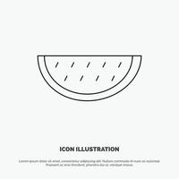 Fruits Melon Summer Water Line Icon Vector