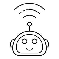 Wireless assistant icon, outline style vector