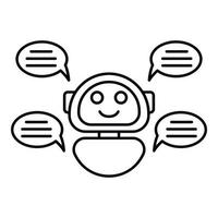 Chat bot four bubble icon, outline style vector