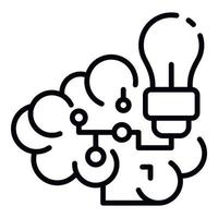 Ai cloud idea icon, outline style vector