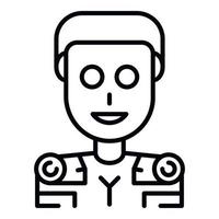 Humanoid icon, outline style vector