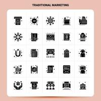 Solid 25 Traditional Marketing Icon set Vector Glyph Style Design Black Icons Set Web and Mobile Business ideas design Vector Illustration