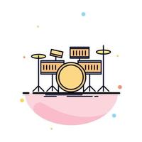 drum drums instrument kit musical Flat Color Icon Vector