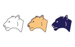 Lioness line and glyph icon, vector illustration