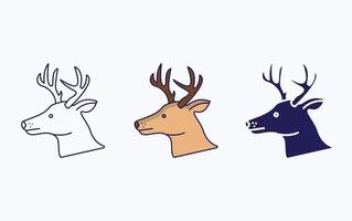 Deer line and glyph icon, vector illustration