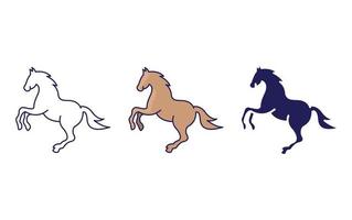 Horse line and glyph icon, vector illustration