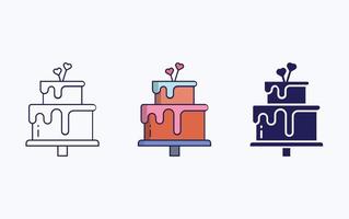 Pastry line and glyph icon, vector illustration