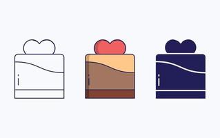 Pastry line and glyph icon, vector illustration