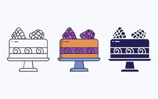 línea de pastelería e icono de glifo, ilustración vectorial vector