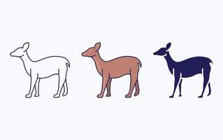 Fawn line and glyph icon, vector illustration