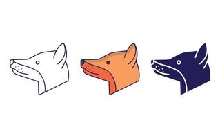 Fox line and glyph icon, vector illustration