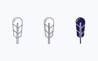 Feather line and glyph icon, vector illustration