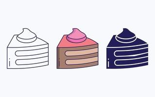 línea de pastelería e icono de glifo, ilustración vectorial vector