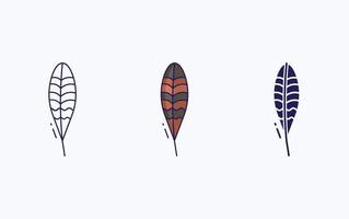 Feather line and glyph icon, vector illustration