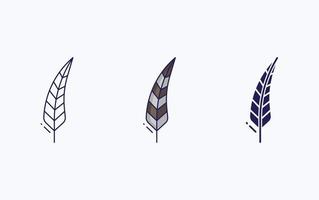 Feather line and glyph icon, vector illustration