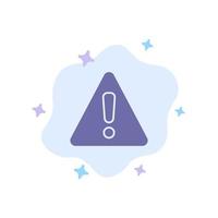 Alert Danger Warning Sign Blue Icon on Abstract Cloud Background vector