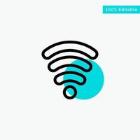 Wifi Services Signal turquoise highlight circle point Vector icon