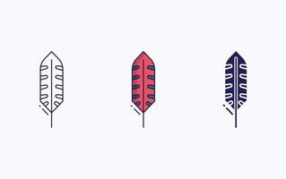 Feather line and glyph icon, vector illustration