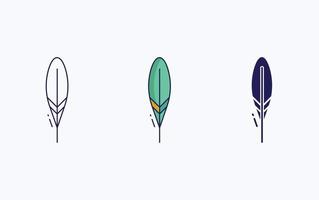 Feather line and glyph icon, vector illustration