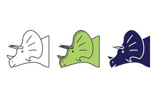 Dinosaur line and glyph icon, vector illustration