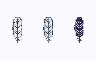 Feather line and glyph icon, vector illustration