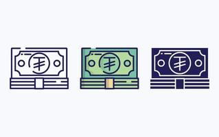 Currency Note, Money line and glyph icon, vector illustration