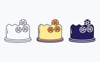 Pastry line and glyph icon, vector illustration