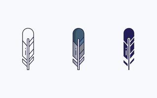 Feather line and glyph icon, vector illustration