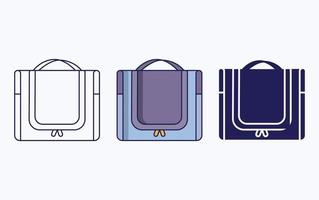 Office Bag line and glyph icon, vector illustration