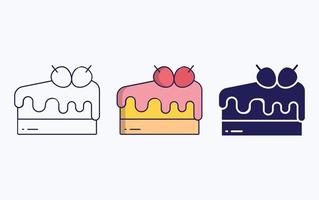 Pastry line and glyph icon, vector illustration