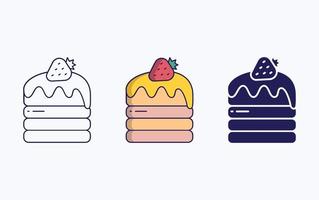 línea de pastelería e icono de glifo, ilustración vectorial vector