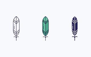 Feather line and glyph icon, vector illustration