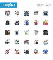 25 Coronavirus Emergency Iconset Blue Design such as calendar stay home building quarantine risk viral coronavirus 2019nov disease Vector Design Elements