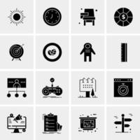 16 iconos de negocios universales vector ilustración de icono creativo para usar en proyectos relacionados con la web y dispositivos móviles