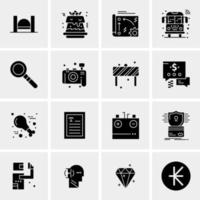 16 iconos de negocios universales vector ilustración de icono creativo para usar en proyectos relacionados con la web y dispositivos móviles