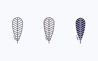 Feather line and glyph icon, vector illustration