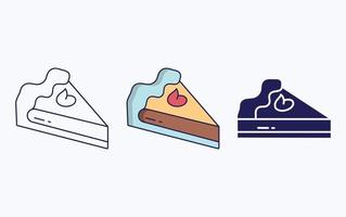 línea de pastelería e icono de glifo, ilustración vectorial vector