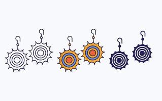 Earring line and glyph icon, vector illustration