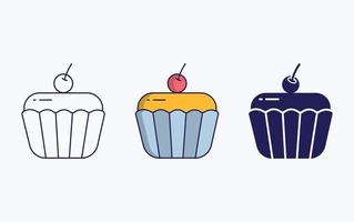 Pastry line and glyph icon, vector illustration