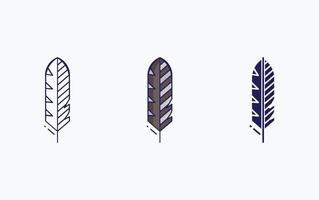 Feather line and glyph icon, vector illustration