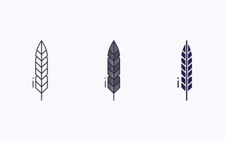 Feather line and glyph icon, vector illustration