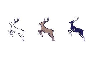 Deer line and glyph icon, vector illustration