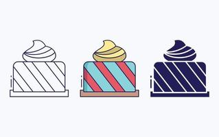 línea de pastelería e icono de glifo, ilustración vectorial vector