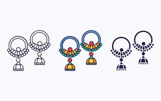 Earring line and glyph icon, vector illustration