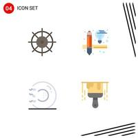 Mobile Interface Flat Icon Set of 4 Pictograms of control health creative sperm brush Editable Vector Design Elements