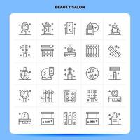 OutLine 25 Beauty Salon Icon set Vector Line Style Design Black Icons Set Linear pictogram pack Web and Mobile Business ideas design Vector Illustration