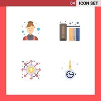 Pack of 4 creative Flat Icons of assistant dividends medical files money Editable Vector Design Elements